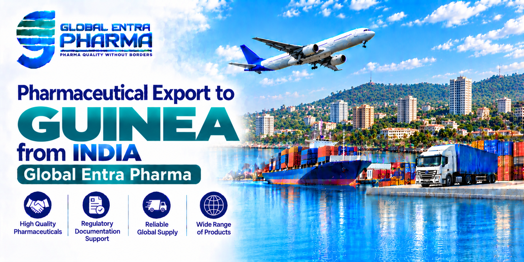 Pharmaceutical Export to Guinea from India | Global Entra Pharma